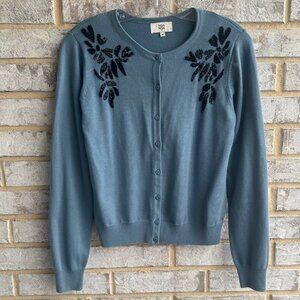 NOA NOA Long Sleeve Button Up Bead Embroidery Cardigan Sweater Women's Size M